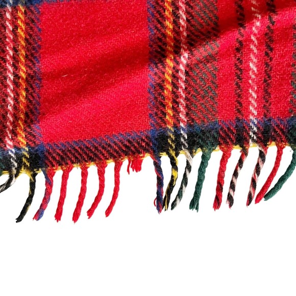 Vintage Moffat Weavers Wool Red Plaid Throw Lap Blanket Scotland 35” X 52” - Picture 5 of 5
